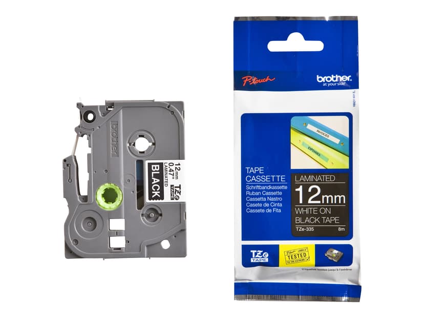 Brother Tape 12mm TZe-335 Hvid/Sort