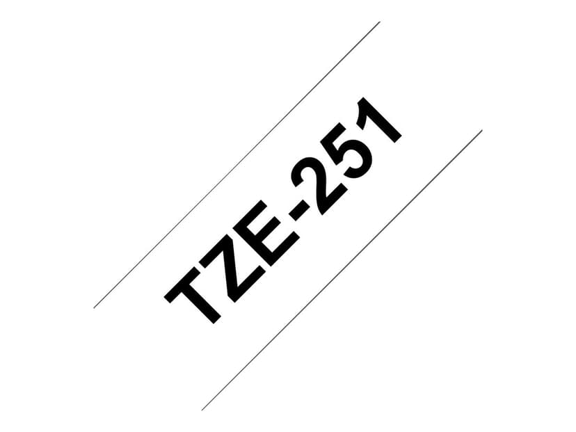 Brother Tape 24mm TZe-251 Zwart/Wit
