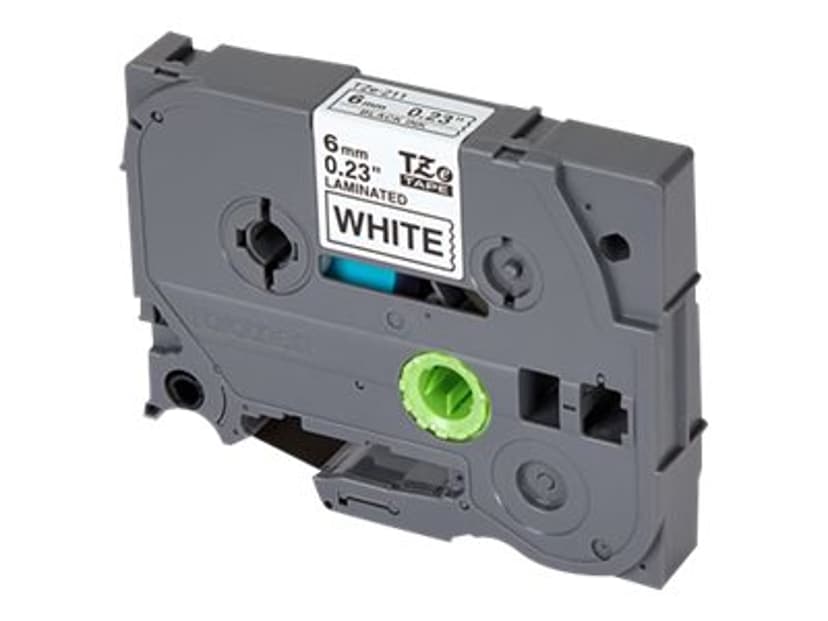 Brother Tape 6mm TZe-211 Sort/Hvid