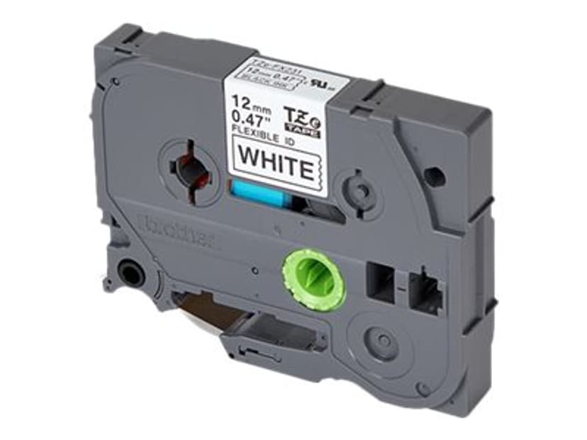 Brother Tape 12mm TZe-FX231 Svart/Vit Flexibel