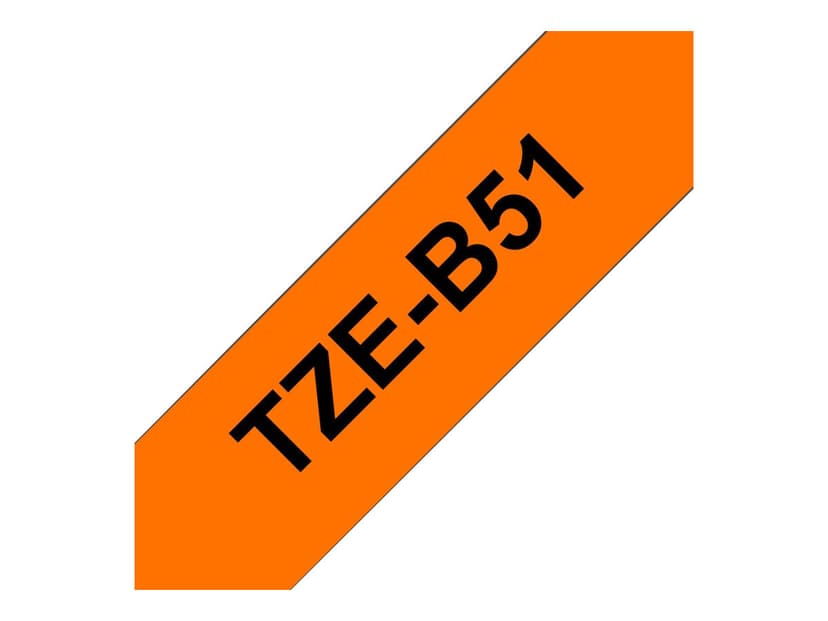 Brother Tape 24mm TZe-B51 Sort/Neon Orange