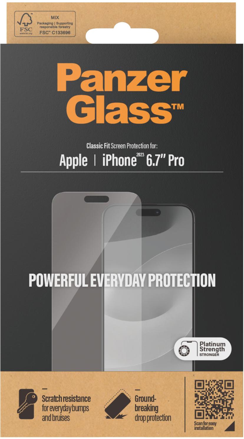 Panzerglass Classic Fit skärmskydd iPhone 15 Pro Max