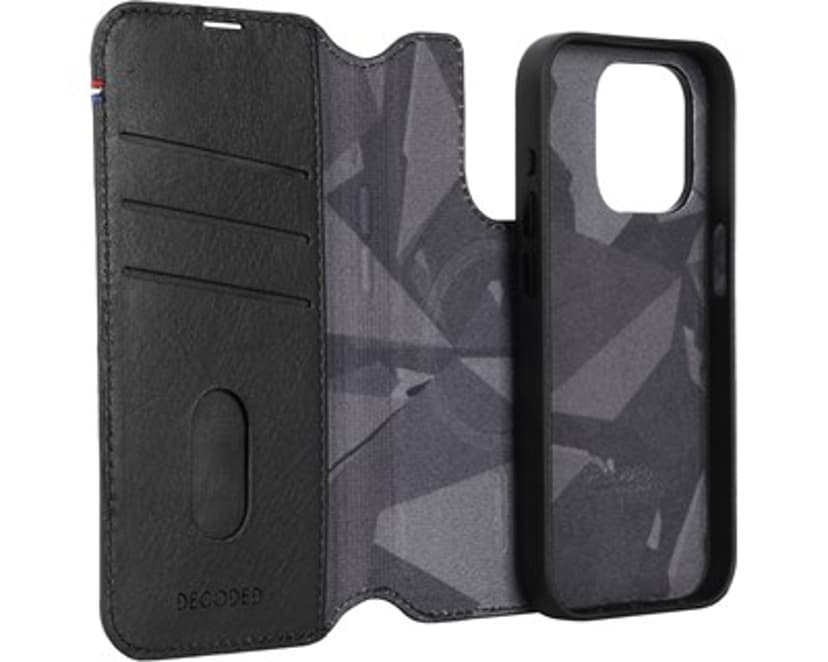 Decoded Leather Detachable Wallet iPhone 15 Pro Musta