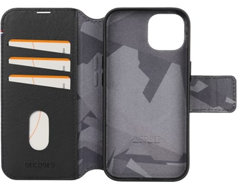 Decoded Leather Detachable Wallet iPhone 13, iPhone 14, iPhone 15 Svart