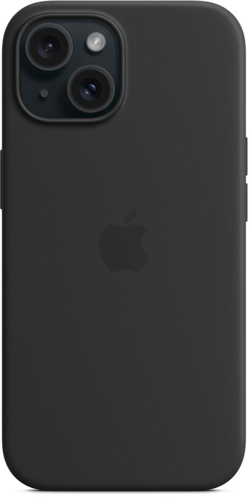 Apple Silicone Case With Magsafe iPhone 15 Musta