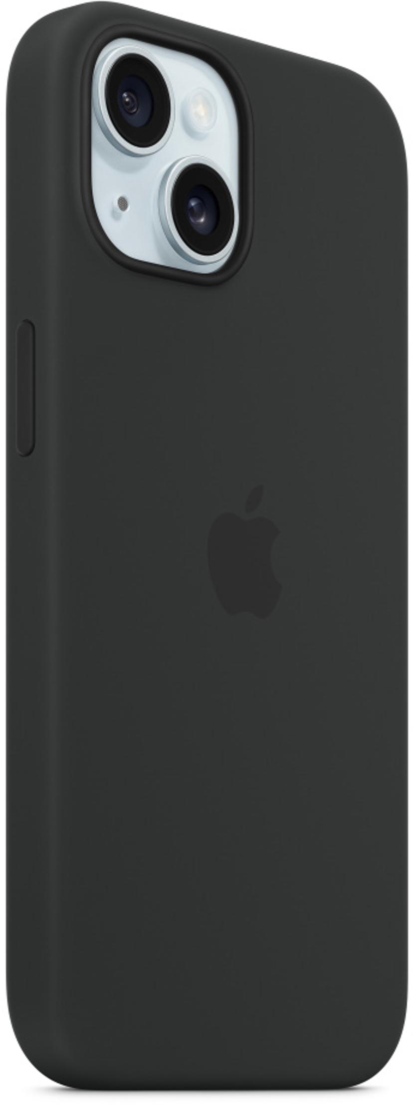 Apple Silicone Case With Magsafe iPhone 15 Musta
