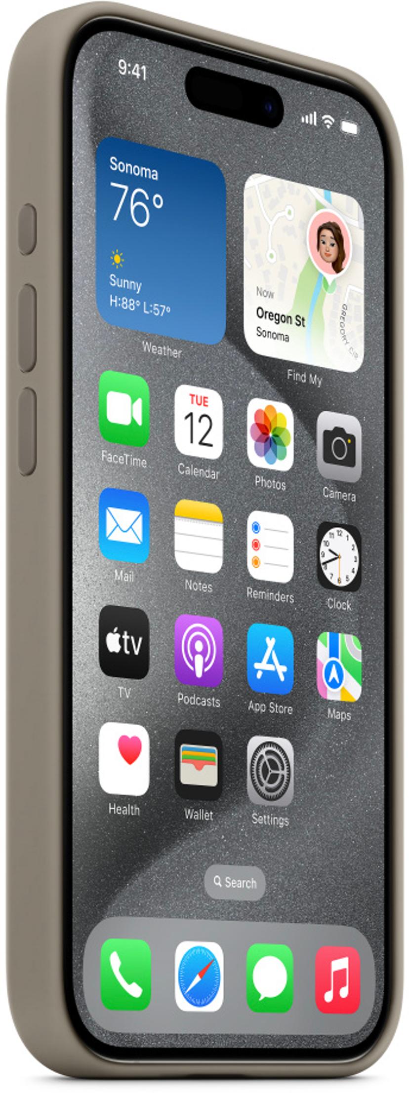 Apple Silikonskal med MagSafe iPhone 15 Pro Grå