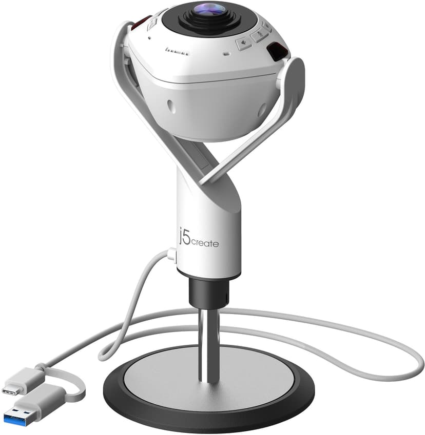 J5 Create JVU368-N 360° AI-driven webbkamera med högtalartelefon