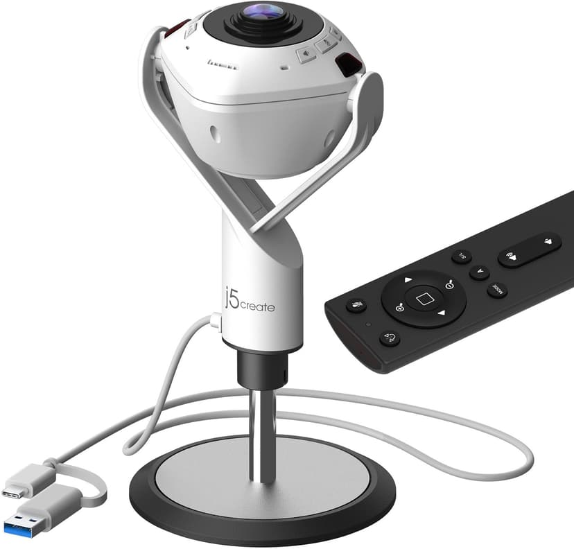 J5 Create JVU368-N 360° AI-driven webbkamera med högtalartelefon