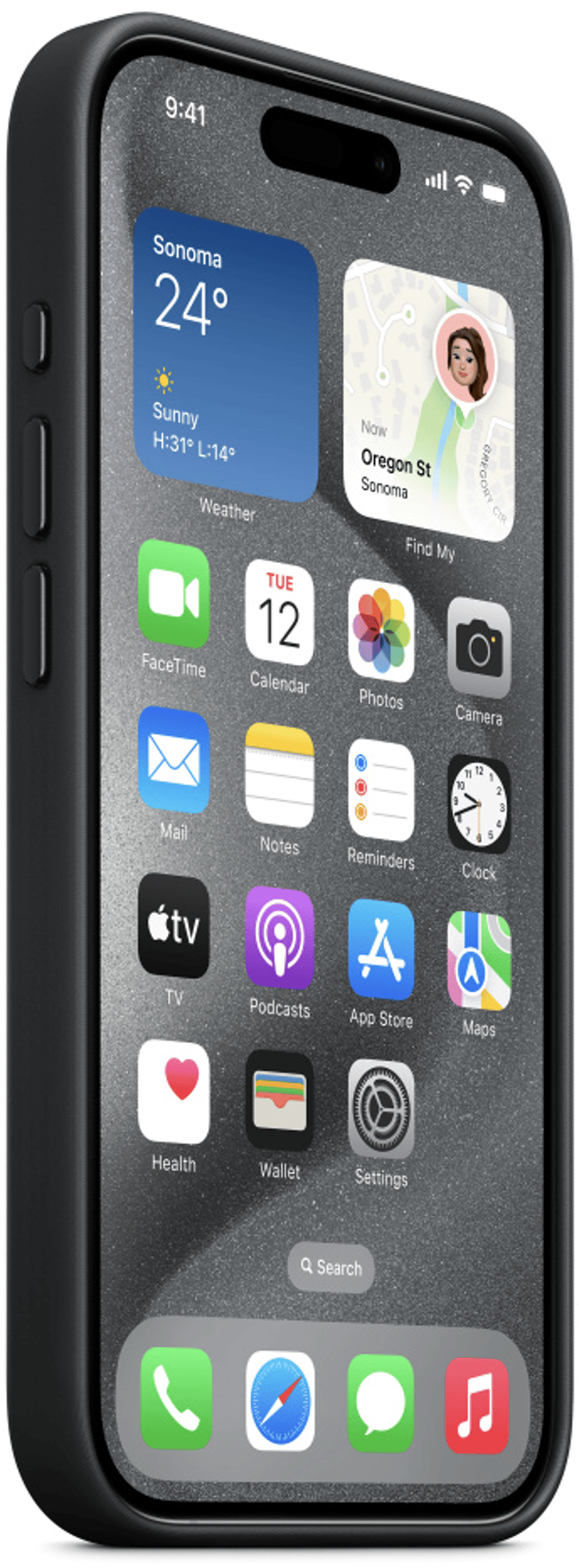 Apple Finewoven Case With Magsafe iPhone 15 Pro Zwart