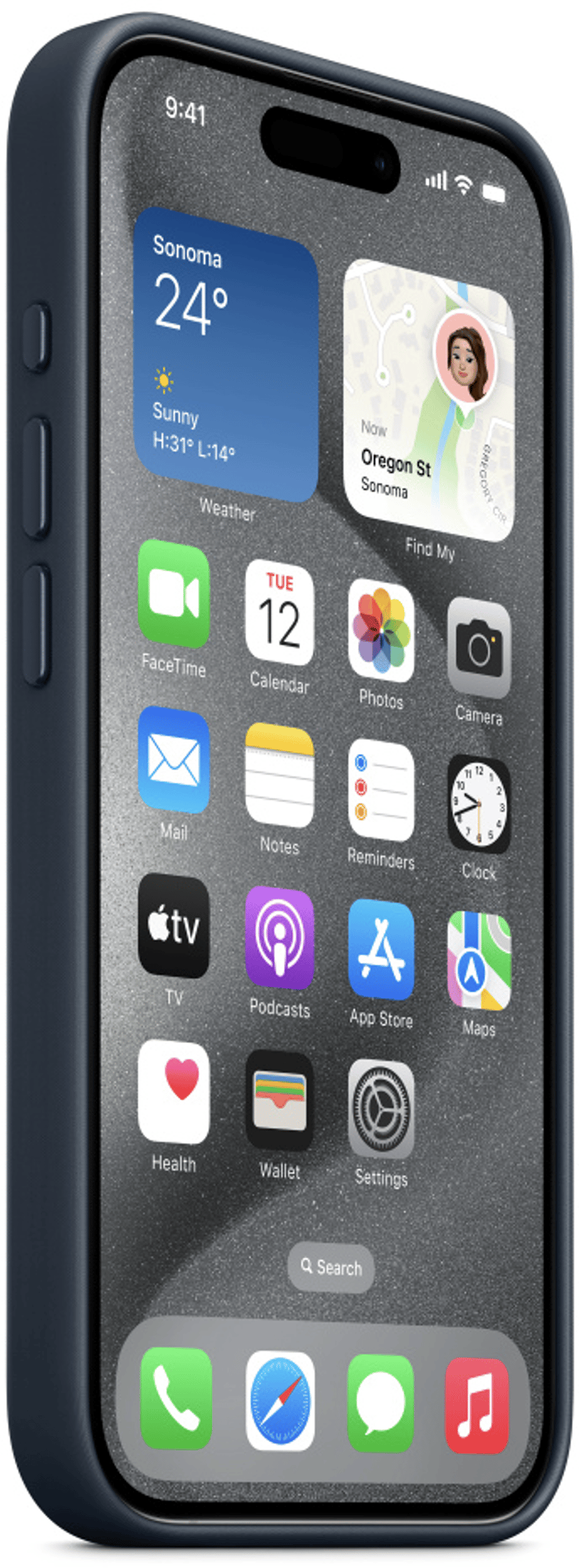 Apple FineWoven-skal med MagSafe iPhone 15 Pro Blå