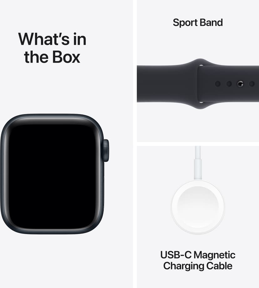 Apple Watch SE GPS 40mm Midnight Aluminium Case with Midnight Sport Band S/M Sort