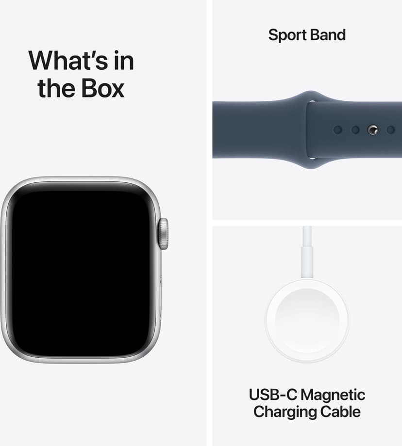 Apple Watch Se 44mm Silver Alu Case Blue Sportband M l nl MREE3QF A Dustin