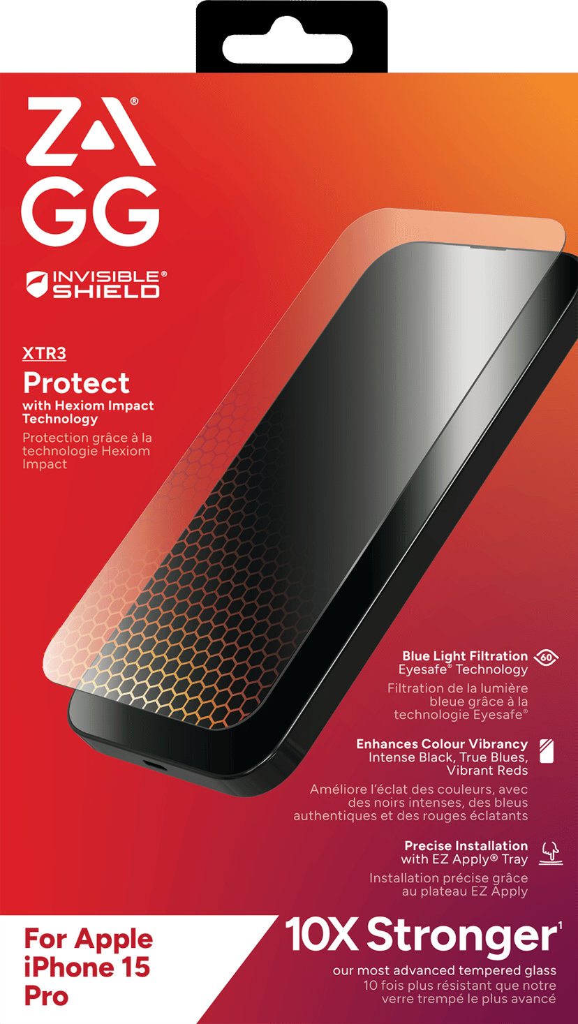 Zagg InvisibleShield Glass XTR3 skärmskydd iPhone 15 Pro