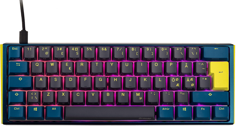 Ducky ONE 3 Mini näppäimistö USB QWERTY Pohjoismainen Sininen Cherry MX Brown Pohjoismainen