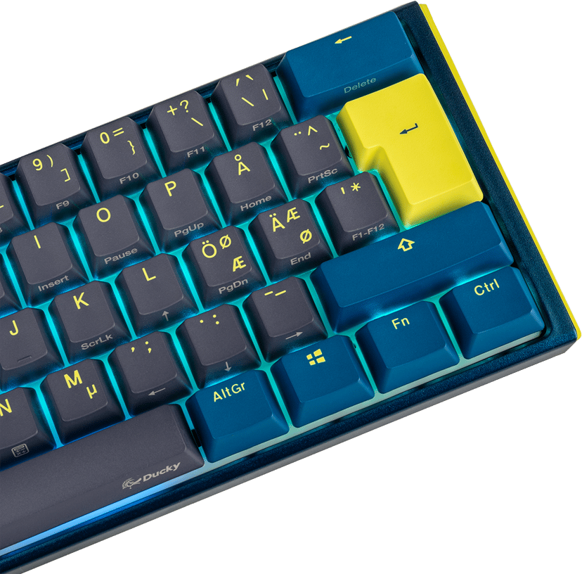Ducky ONE 3 Mini näppäimistö USB QWERTY Pohjoismainen Sininen Cherry MX Brown Pohjoismainen