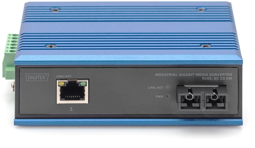 Digitus DN-652102-1 netwerk media converter 1000 Mbit/s 1310 nm Single-mode Zwart, Blauw