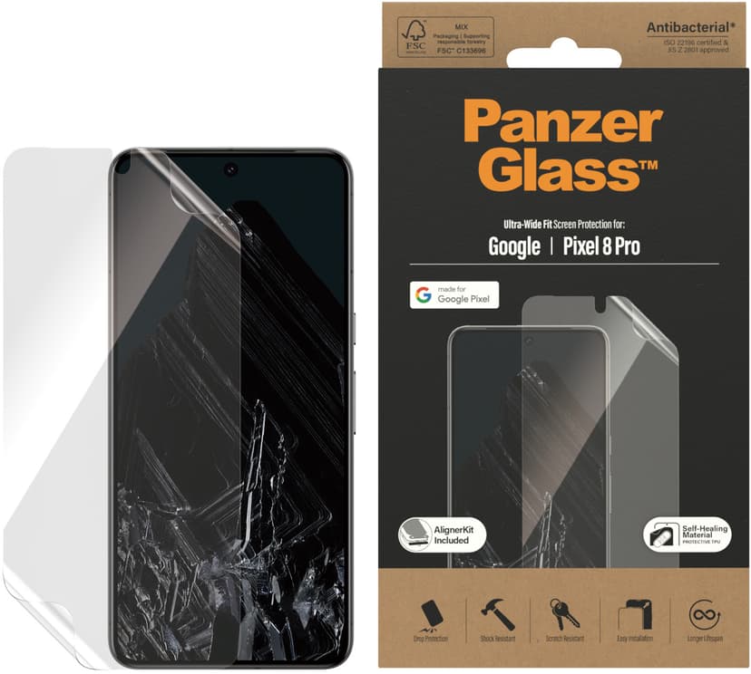 Panzerglass Ultra-Wide Fit skärmskydd Google Pixel 8 Pro