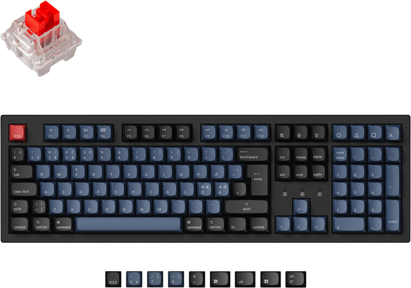 Keychron K10 Pro QMK/VIA K Pro Red Langallinen & langaton Keychron K Pro Red Pohjoismainen