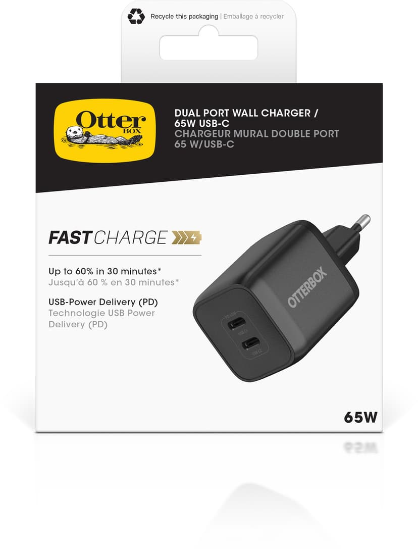Otterbox Standard EU Wall Charger 65W Musta