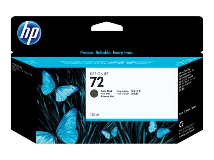 HP Blæk Matt Sort No.72 - T1100 130ml
