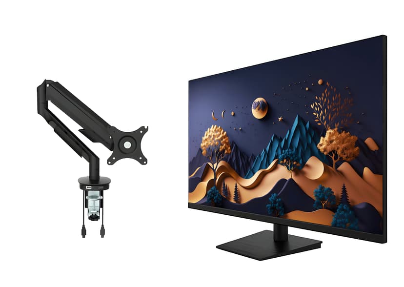 Voxicon D27QP Näyttöpakkaus kaasuvaimennetulla pidikkeellä 27" 2560 x 1440pixels IPS 16:9 60Hz