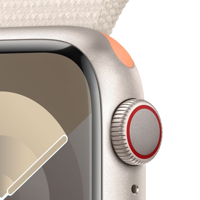 Apple Watch Series 9 GPS + Cellular 41mm Starlight Aluminium Case with Starlight Sport Loop Beige