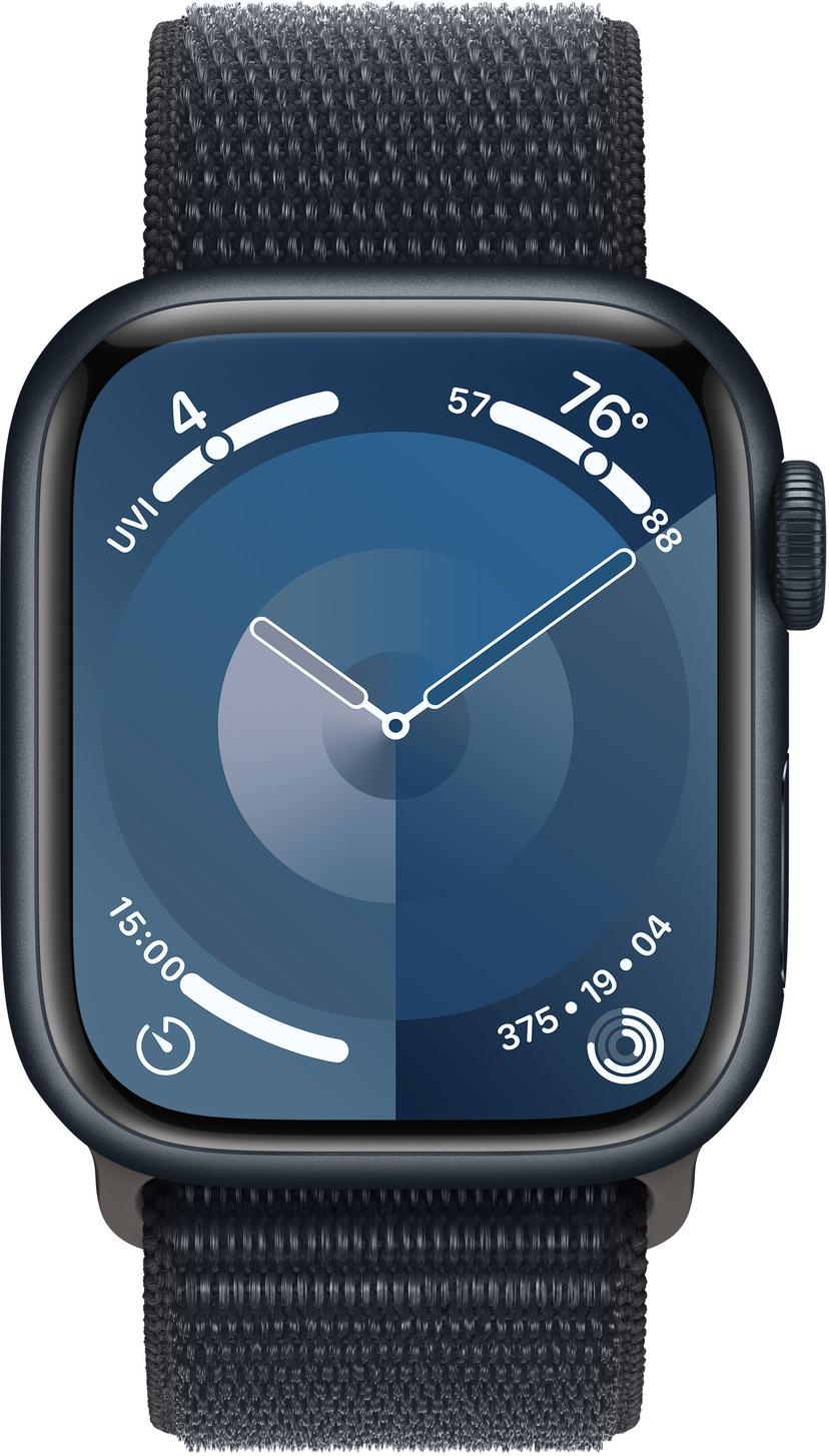 Apple Watch Series 9 GPS + Cellular 41mm Midnight Aluminium Case with Midnight Sport Loop Sort