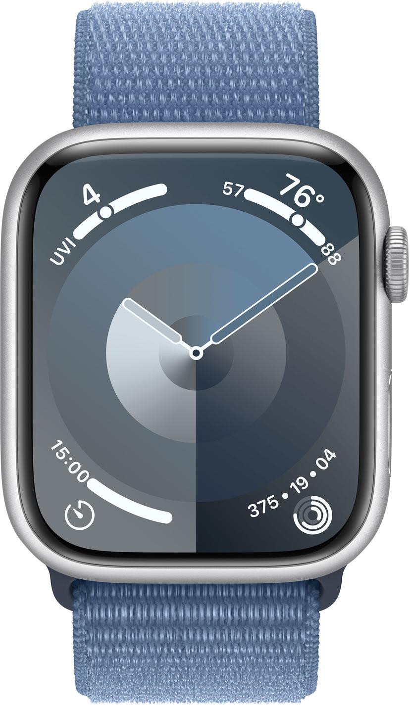Apple Watch Series 9 GPS + Cellular 45mm Silver Aluminium Case with Winter Blue Sport Loop Hopea