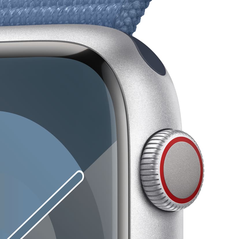 Apple Watch Series 9 GPS + Cellular 45mm Silver Aluminium Case with Winter Blue Sport Loop Hopea