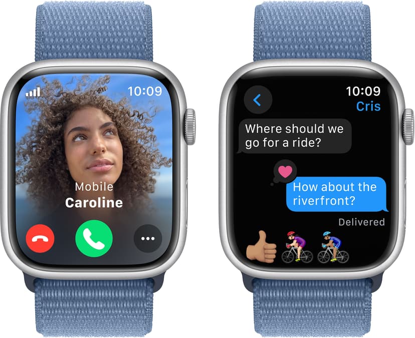 Apple Watch Series 9 GPS + Cellular 45mm Silver Aluminium Case with Winter Blue Sport Loop Hopea