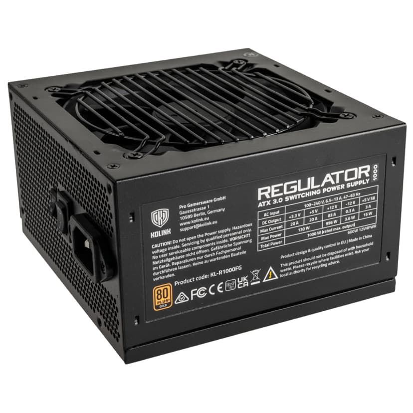 Kolink Regulator 1000W ATX PS2 80 PLUS Gold Nätaggregat