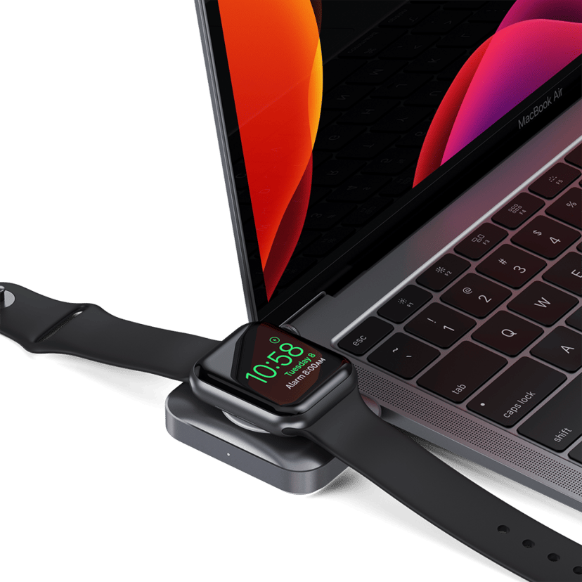 Satechi USB-C Apple Watch/AirPods Charge Hopea, Valkoinen