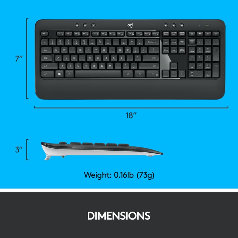 Logitech MK540 Advanced Trådløs Nordisk