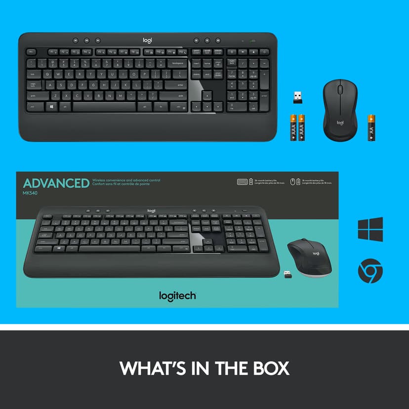 Logitech MK540 Advanced Trådløs Nordisk