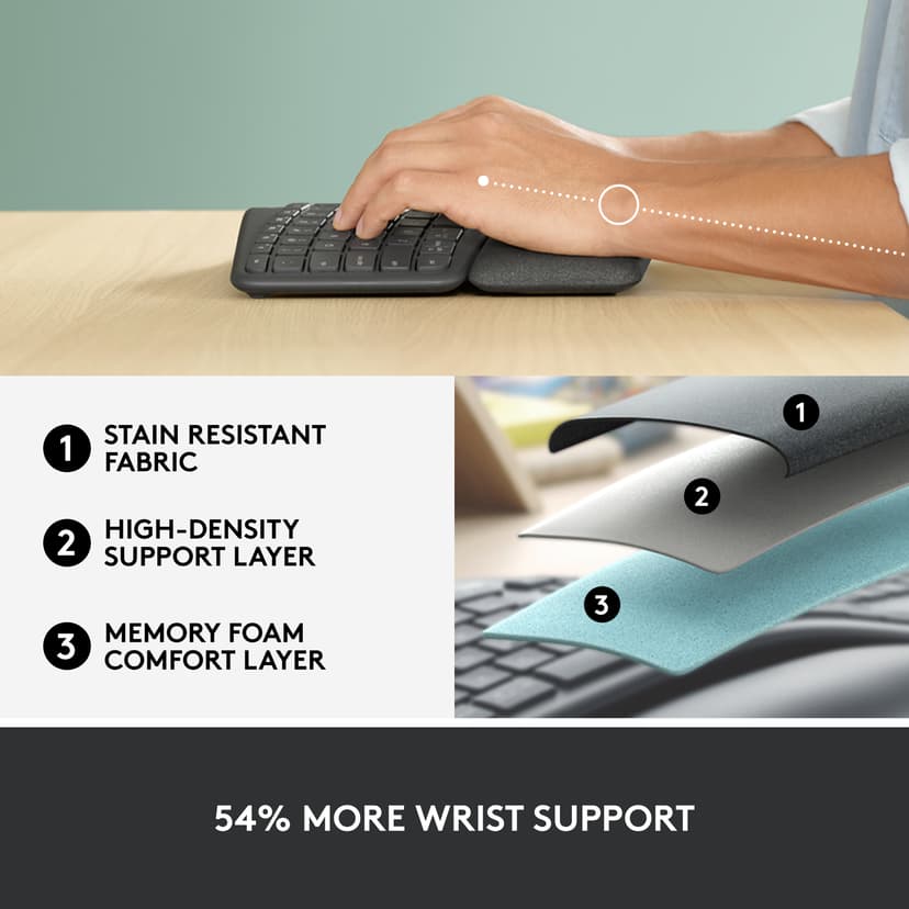 Logitech Ergo K860 For Business Langaton Pohjoismainen