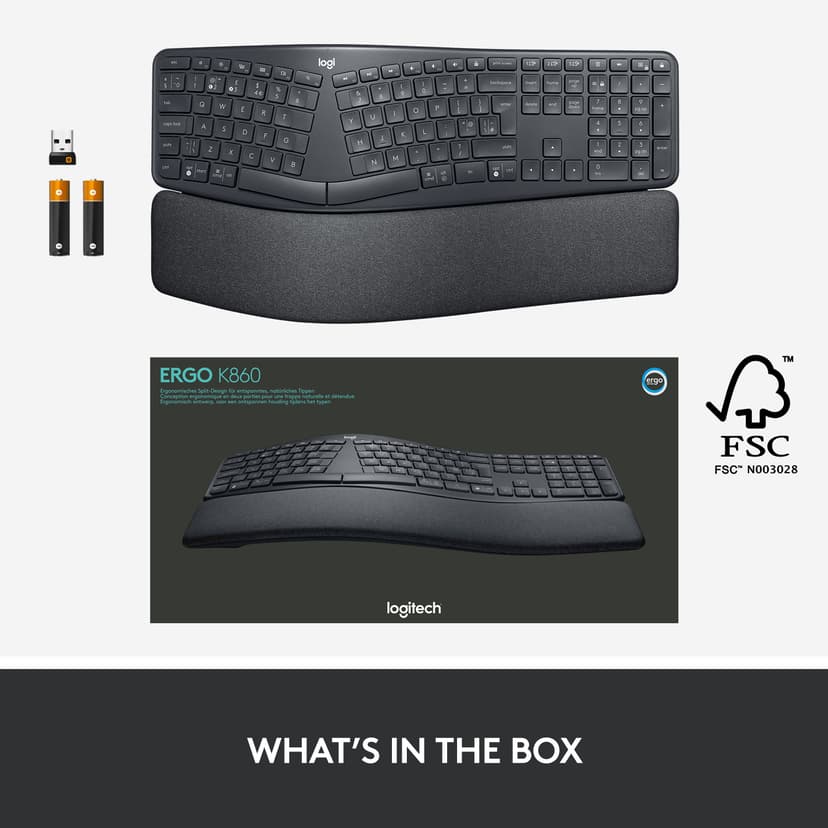 Logitech Ergo K860 Trådlös Nordisk