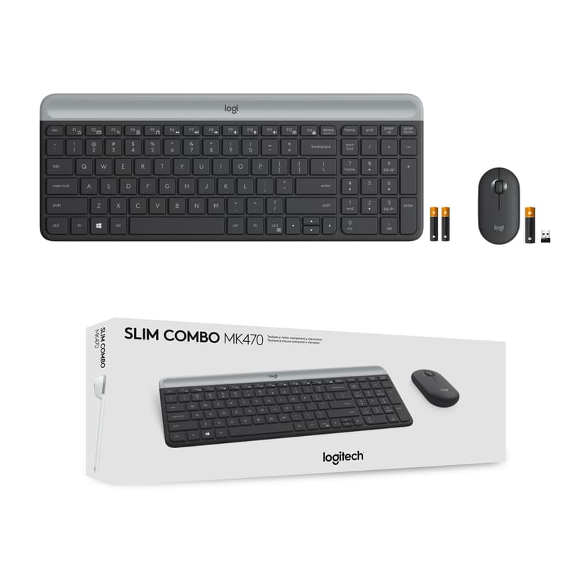 Logitech Slim Wireless Combo MK470 Trådlös Nordisk