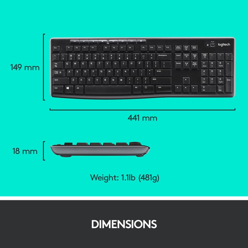 Logitech Wireless Combo MK270 Combo Trådlös Nordisk