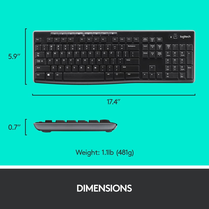 Logitech Wireless Combo MK270 Combo Trådlös Nordisk