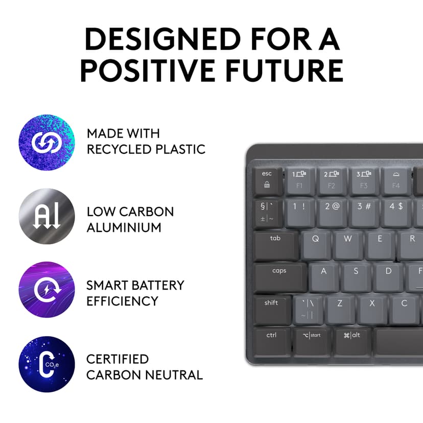 Logitech MX Mechanical Mini Wireless Trådlös Logitech Tactile Nordic