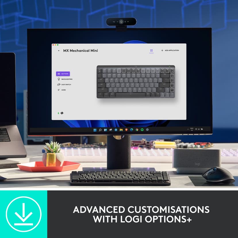 Logitech MX Mechanical Mini Wireless Langaton Logitech Linear Pohjoismainen