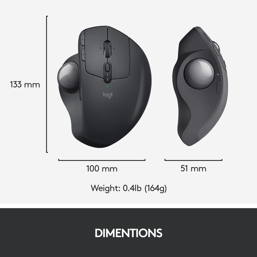 Logitech Mx Ergo Trackball Wireless RF Wireless + Bluetooth