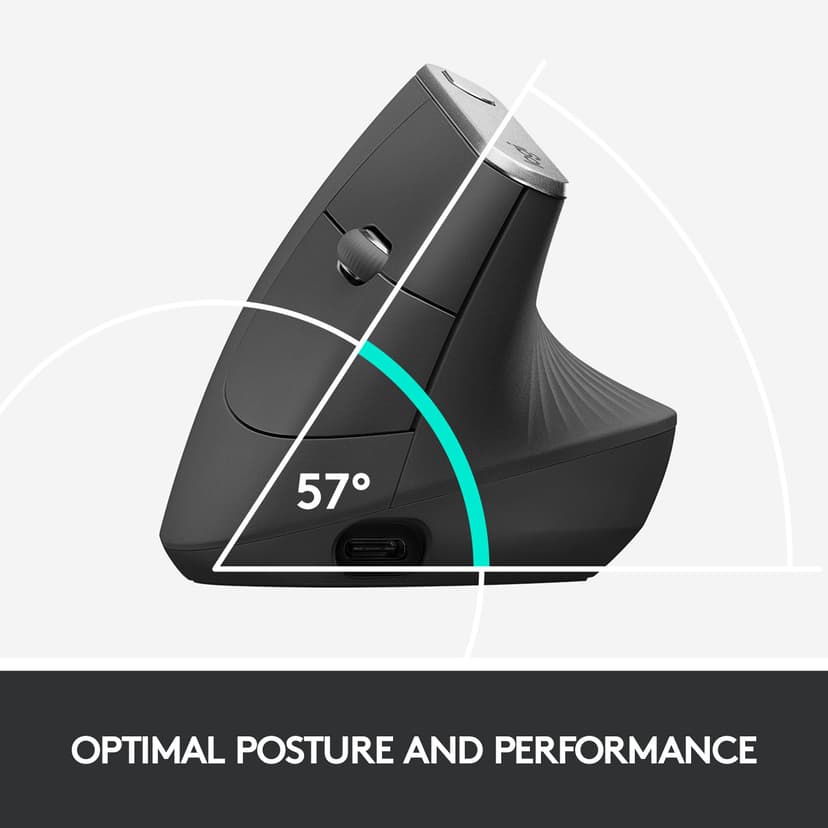 Logitech MX Vertical Trådlös RF + Bluetooth