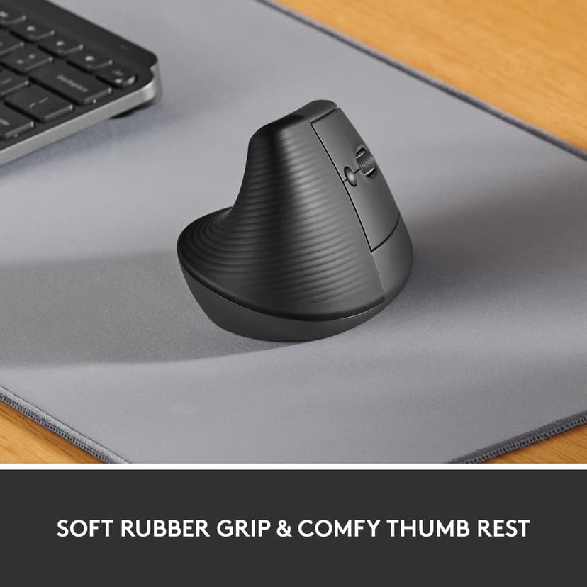Logitech Lift Vertical Ergo Mouse Right Graphite RF Wireless + Bluetooth