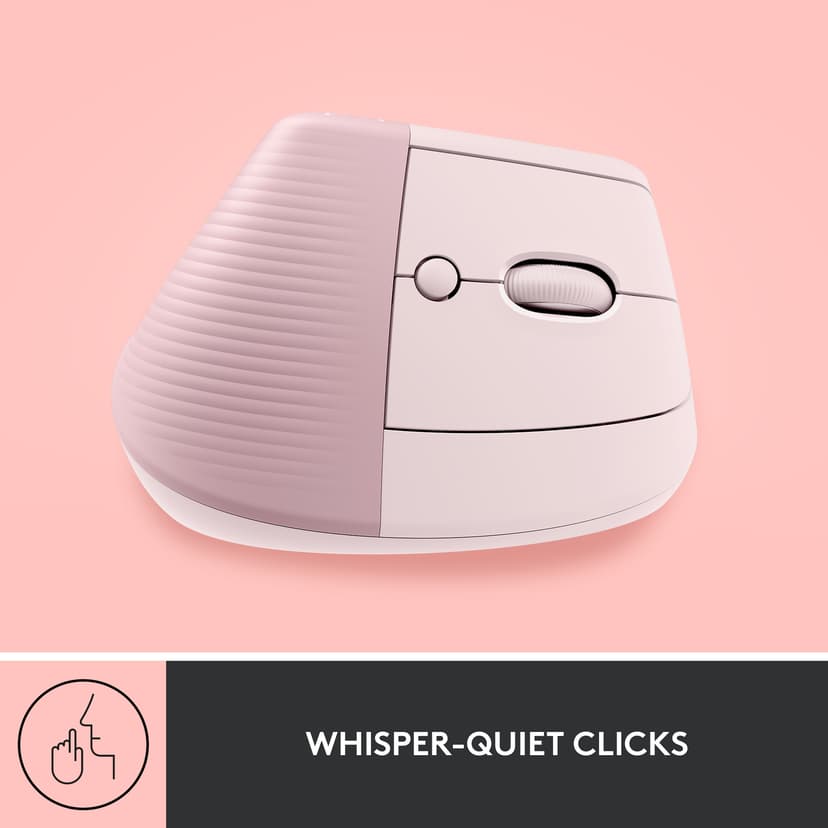 Logitech Lift RF-draadloos + Bluetooth Muis Roze
