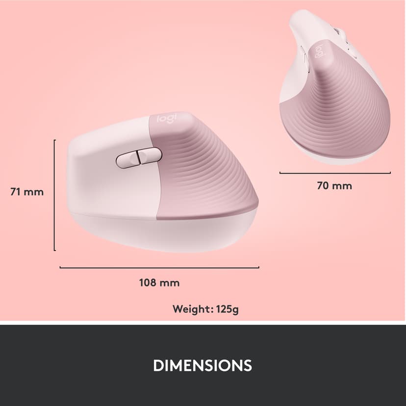 Logitech Lift mus Kontor Højre hånd RF trådløs + Bluetooth Optisk 4000 dpi RF trådløs + Bluetooth