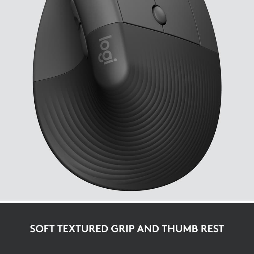 Logitech Lift Vertical Ergo Mouse For Business Right Graphit RF Wireless + Bluetooth