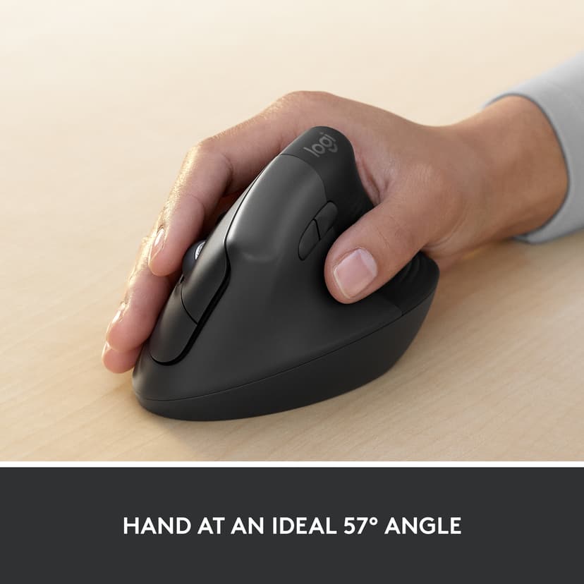 Logitech Lift Vertical Ergo Mouse For Business Right Graphit RF Wireless + Bluetooth