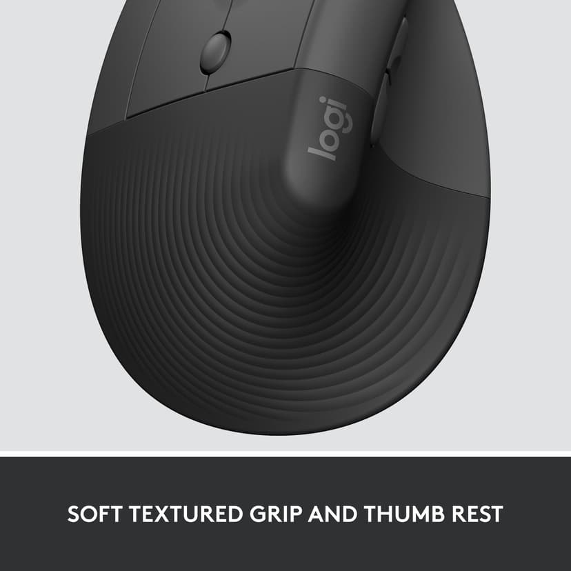 Logitech Lift for Business RF trådløs + Bluetooth Mus Grafit